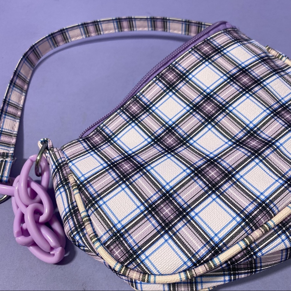 Purple Plaid Shoulder Bag